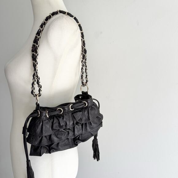 Vintage Mini Genuine Leather Y2K Bag Fringe Boho Hippie - Picture 1 of 8